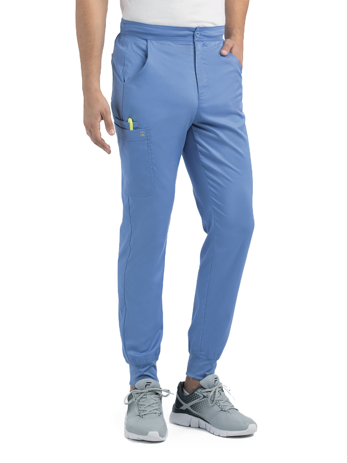 Men's Six-Pocket Half Elastic Pant - 8501 - Ceil Blue