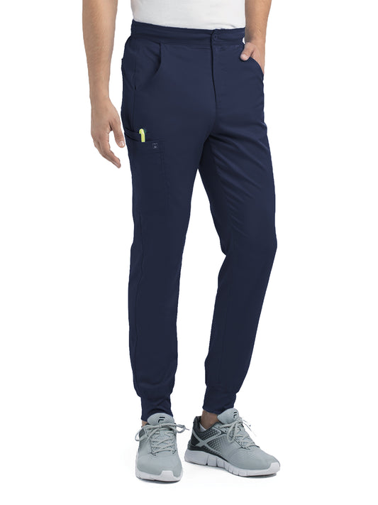 Men's Six-Pocket Half Elastic Pant - 8501 - Navy