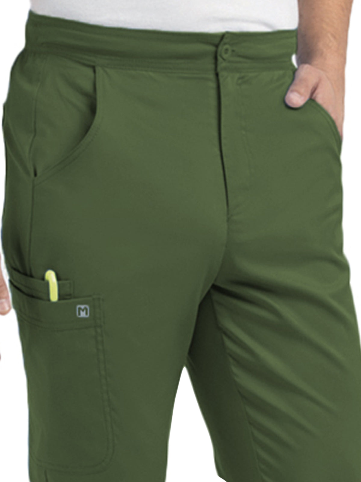 Men's Six-Pocket Half Elastic Pant - 8501 - Olive