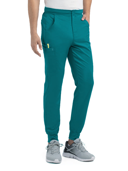 Men's Six-Pocket Half Elastic Pant - 8501 - Teal