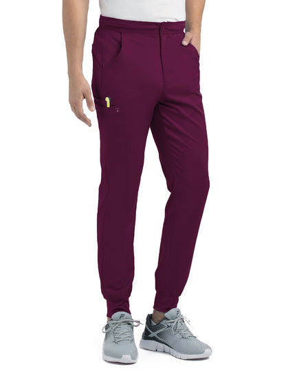 Men's Six-Pocket Half Elastic Pant - 8501 - Wine