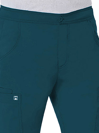 Men's Six-Pocket Half Elastic Pant - 8502 - Caribbean Blue