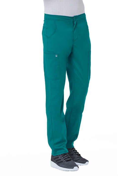 Men's Six-Pocket Half Elastic Pant - 8502 - Teal