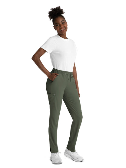 Women's Five-Pocket Skinny Leg Pull On Pant - 8530 - Olive