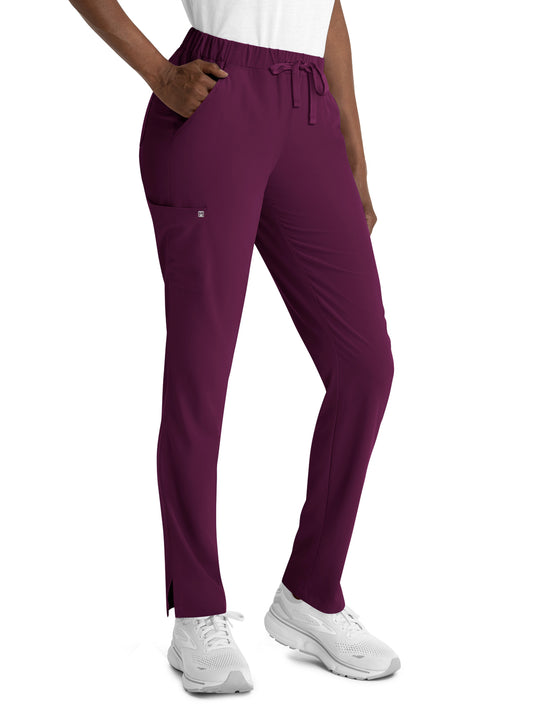 Women's Five-Pocket Skinny Leg Pull On Pant - 8530 - Wine