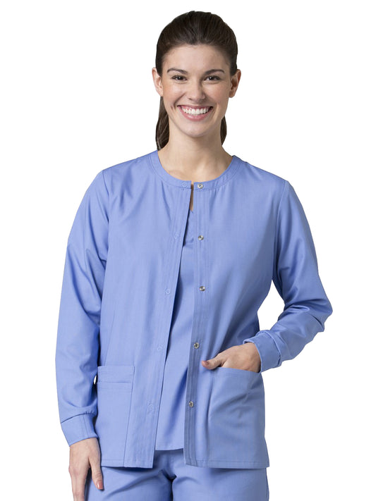 Women's Four-Pocket Warm-Up Scrub Jacket - 8706 - Ceil Blue