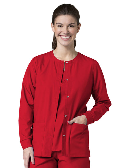 Women's Four-Pocket Warm-Up Scrub Jacket - 8706 - Red