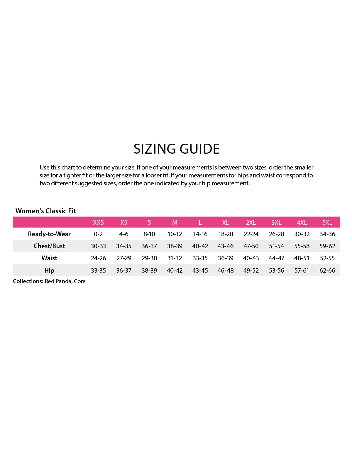 SIZECHART