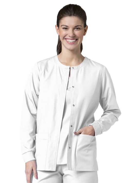 Women's Four-Pocket Warm-Up Scrub Jacket - 8706 - White