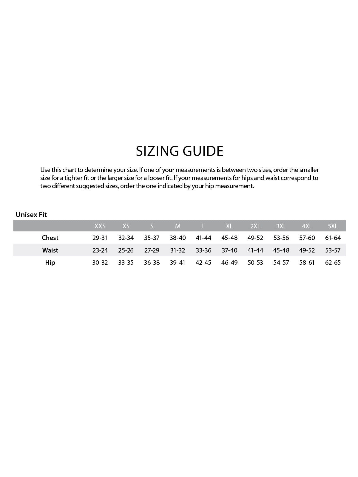 SIZECHART