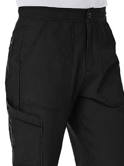 Men's Six-Pocket Half Elastic Pant - 8901 - Black