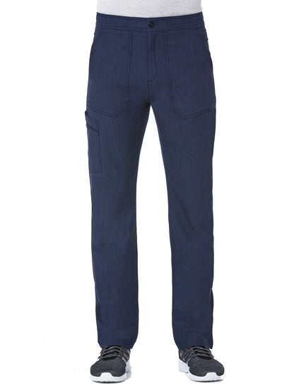 Men's Six-Pocket Half Elastic Pant - 8901 - Heather Navy