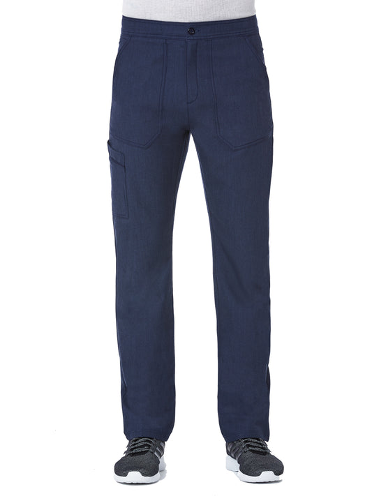 Men's Six-Pocket Half Elastic Pant - 8901 - Heather Navy