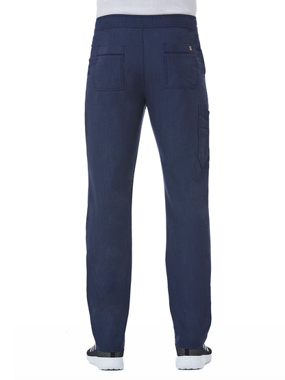 Men's Six-Pocket Half Elastic Pant - 8901 - Heather Navy