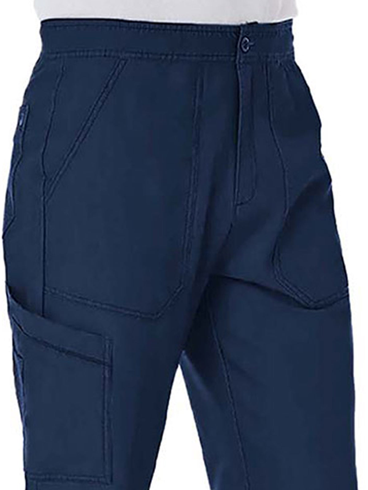 Men's Six-Pocket Half Elastic Pant - 8901 - Navy