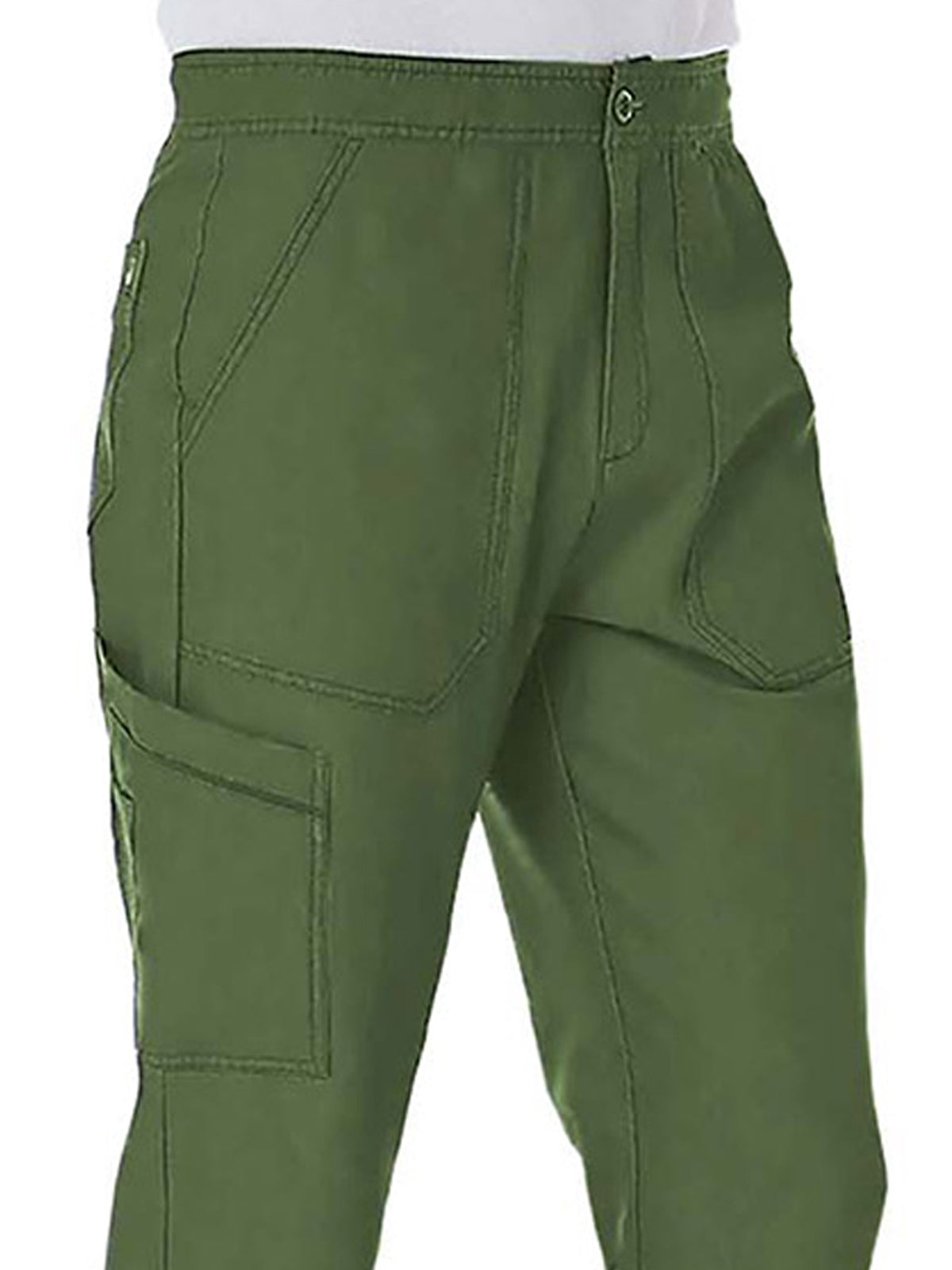 Men's Six-Pocket Half Elastic Pant - 8901 - Olive