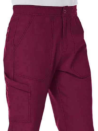 Men's Six-Pocket Half Elastic Pant - 8901 - Wine