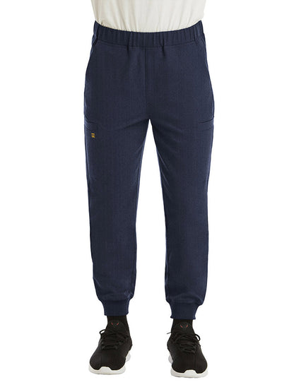 Men's Six-Pocket Full Elastic Jogger Pant - 8902 - Heather Navy