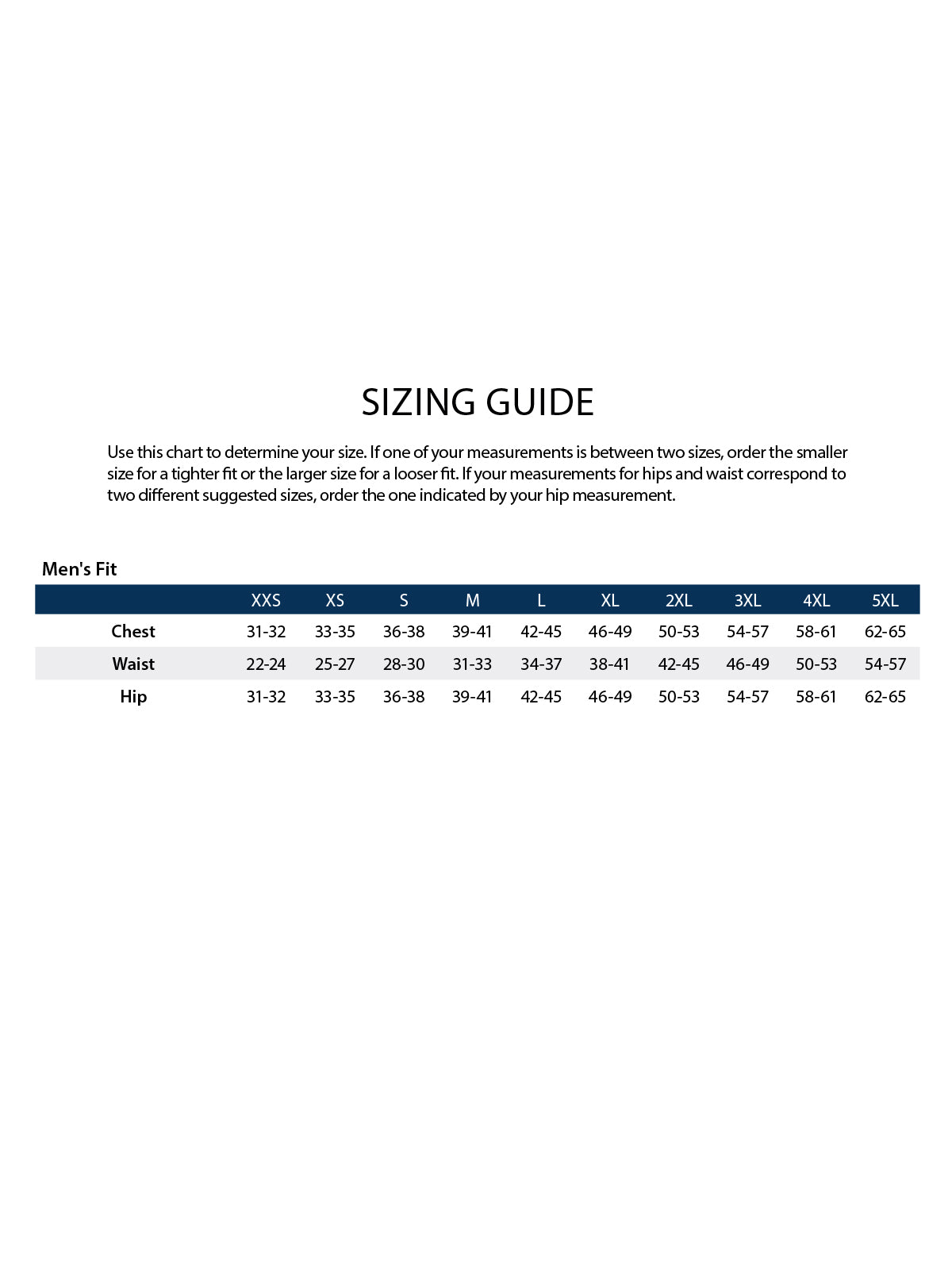 SIZECHART
