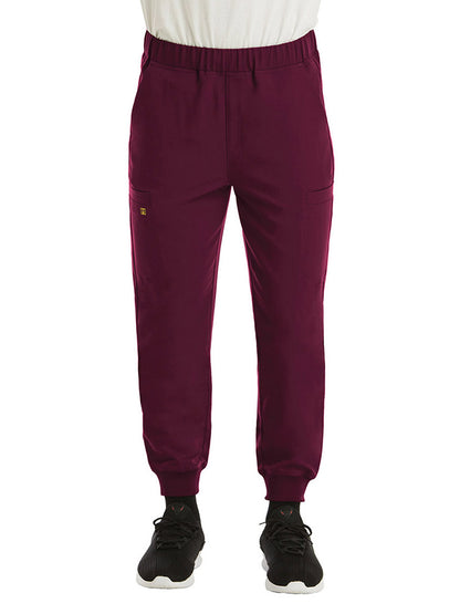 Men's Six-Pocket Full Elastic Jogger Pant - 8902 - Wine