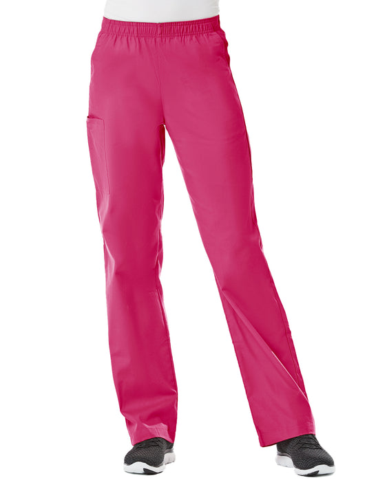 Women's Four-Pocket Full Elastic Pant - 9016 - Hot Pink