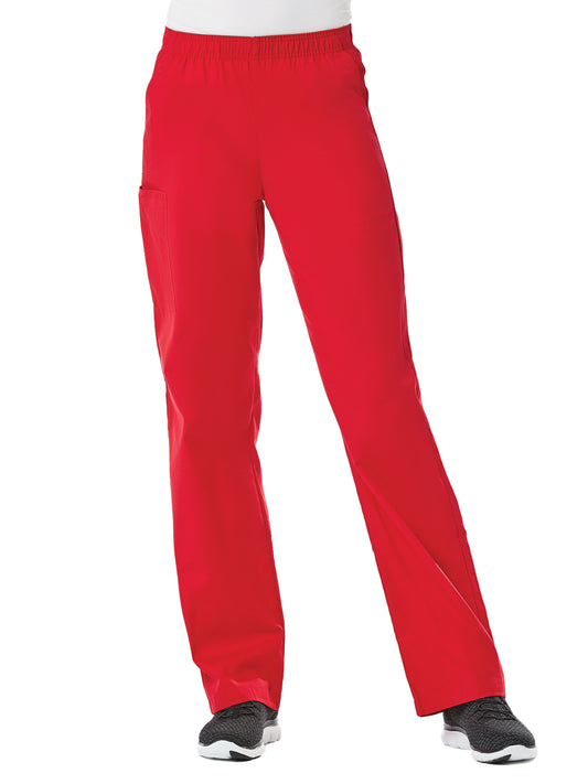 Women's Four-Pocket Full Elastic Pant - 9016 - Red