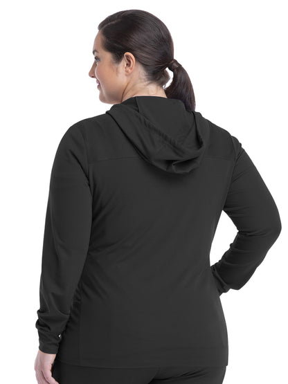 Women's Six-Pocket Zip Up Hoodie Jacket - 90301 - Black