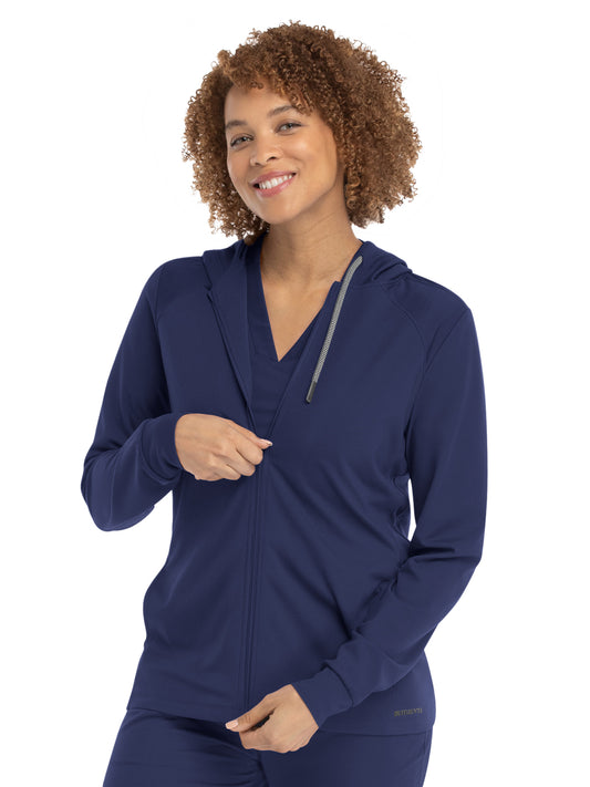 Women's Six-Pocket Zip Up Hoodie Jacket - 90301 - Navy