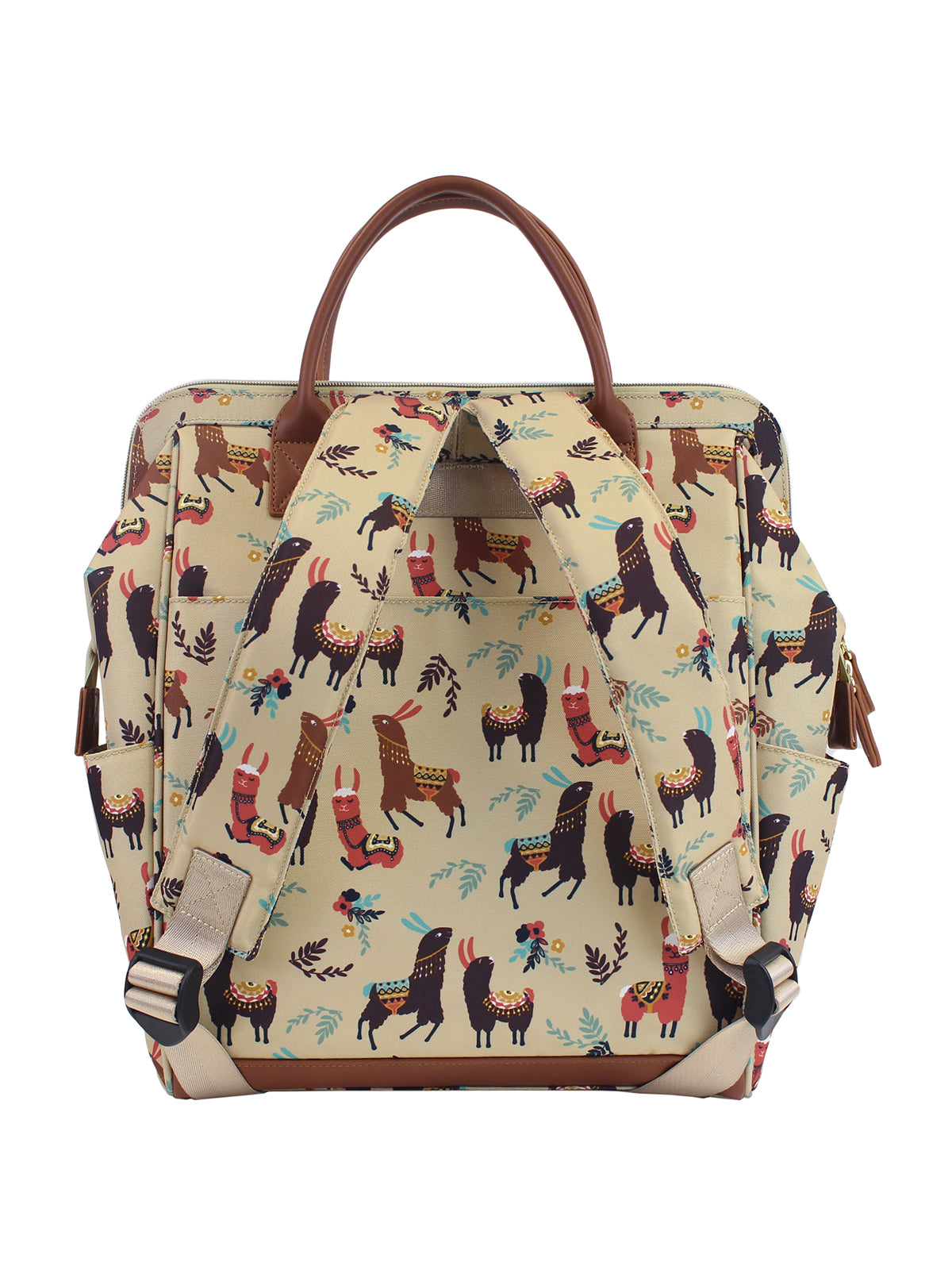 Water-Resistant Backpack - NB003 - Beige Llama