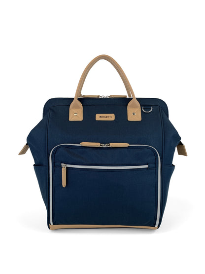 Silver Zipper Clinical Backpack - NB003S - Navy