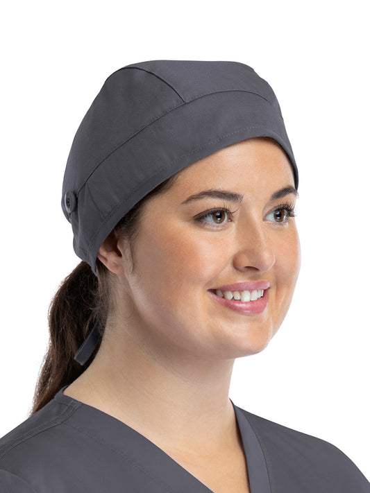 Unisex Scrub Cap with Button - NC315 - Pewter
