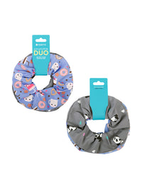Printed Scrunchie Duo Set - SCRDUO - Coffee Love/Happy Panda