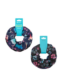 Printed Scrunchie Duo Set - SCRDUO - Furr-Ever Colorful/Ombre Paws