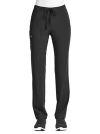 Women's Fitted Five-Pocket Tapered Leg Pant - SJ201 - Black