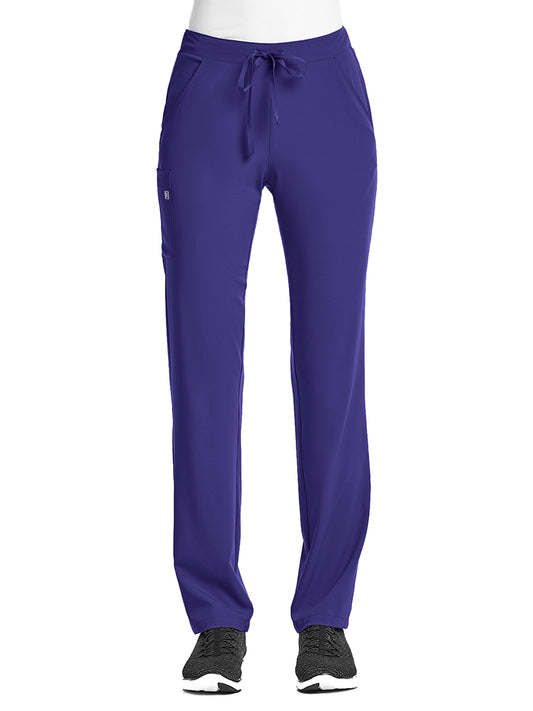Women's Fitted Five-Pocket Tapered Leg Pant - SJ201 - Grape
