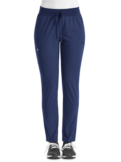 Women's Fitted Six-Pocket Skinny Leg Pant - SJ203 - Navy