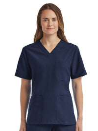 Unisex Three-Pocket V-Neck Top - SJ503 - Navy