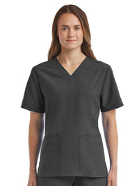 Unisex Three-Pocket V-Neck Top - SJ503 - Pewter