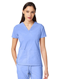 Women's Two-Pocket CRESSY V-Neck Top - 1001 - Celeste Blue