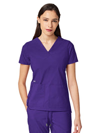 Women's Two-Pocket CRESSY V-Neck Top - 1001 - Dark Purple