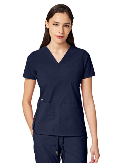 Women's Two-Pocket CRESSY V-Neck Top - 1001 - Navy