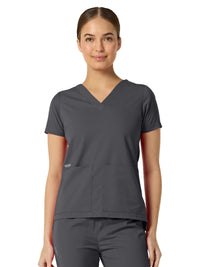 Women's Two-Pocket ASTRID V-Neck Top - 1006 - Charcoal