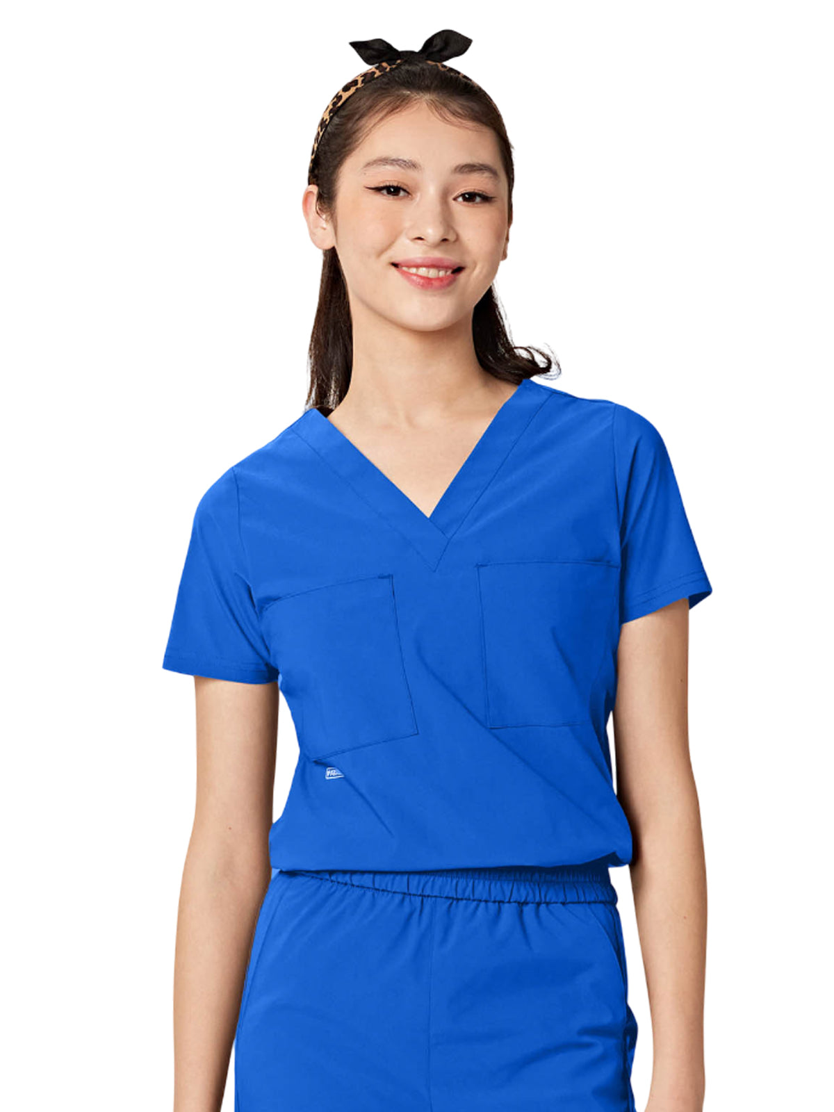 Women's Two-Pocket Tuck Band VALENCIA V-Neck Top - 1011 - Royal