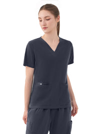 Women's Five-Pocket AURORA V-Neck Top - 1028 - Charcoal
