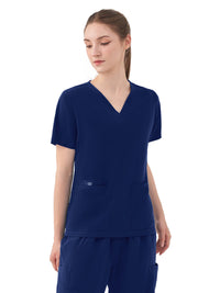 Women's Five-Pocket AURORA V-Neck Top - 1028 - Navy