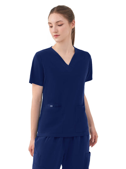 Women's Five-Pocket AURORA V-Neck Top - 1028 - Navy