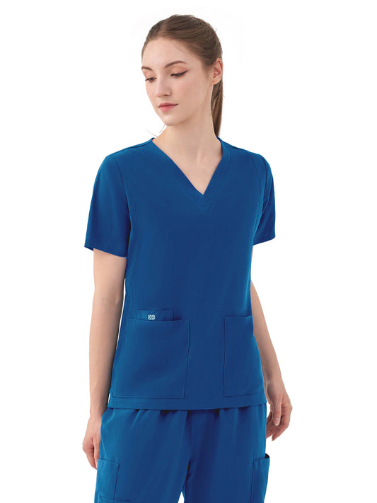 Women's Five-Pocket AURORA V-Neck Top - 1028 - Royal Blue