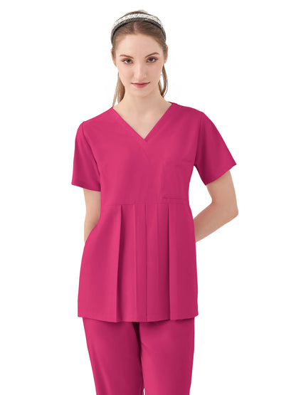 Women's One-Pocket ASPEN Peplum Maternity V-Neck Top - 1068 - Parkley Pink