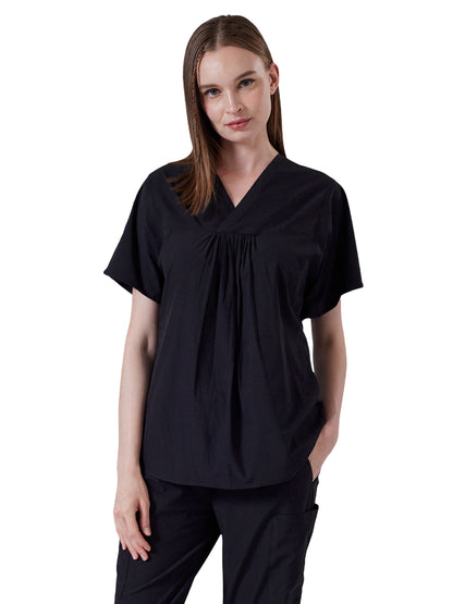 Women's Two-Pocket Shirred Nova Top - 1088 - Black