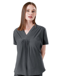 Women's Two-Pocket Shirred Nova Top - 1088 - Charcoal